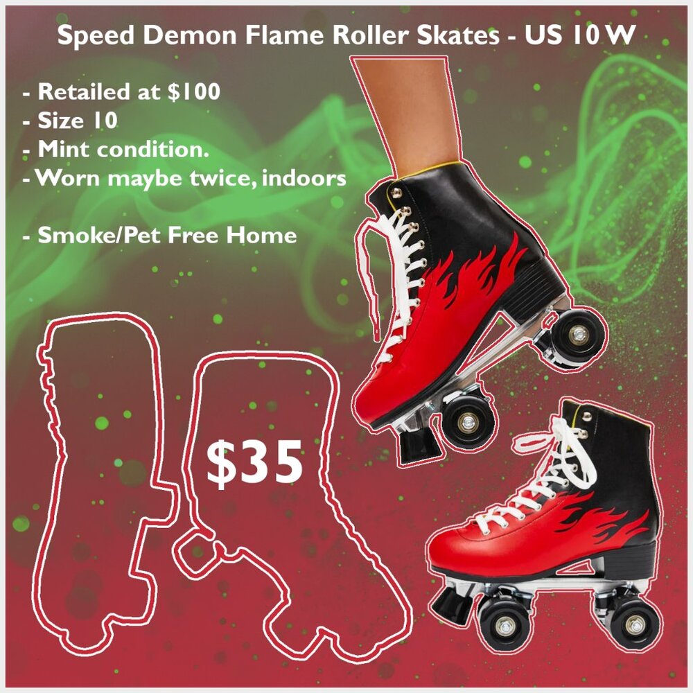 Speed Demon Quad Roller Skates - US10W - $35